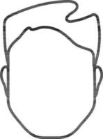 Black Line Art Man Hair Style Icon. vector