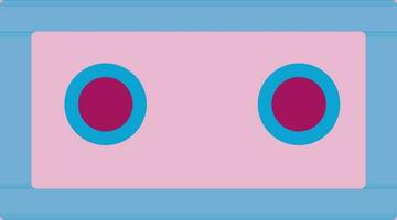 Flat style cassette in pink and blue color. vector