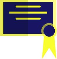 Yellow badge decorated yellow blank certificate award. vector