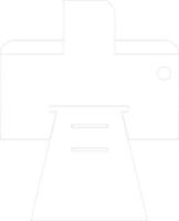 Black line art printer in flat style. vector