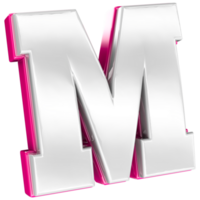 Font M Pink 3D Render png