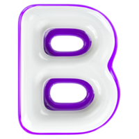 B lettera 3d rendere png