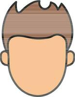 Brown And Orange Color Faceless Man Icon in Flat Style. vector