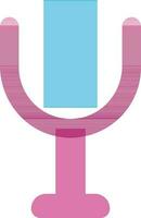 Isolated microphone in pink and blue color. vector