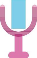 Isolated microphone in pink and blue color. vector