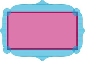 Flat style blank frame in pink and blue color. vector
