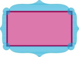 Flat style blank frame in pink and blue color. vector