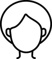 Black Line Art Faceless Woman Icon In Flat Style. vector