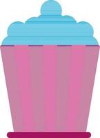 Flat style popcorn made by pink and blue color. vector