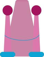 Fence with pink carpet. vector