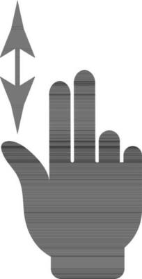 Silhouette of move up or down hand gesture.