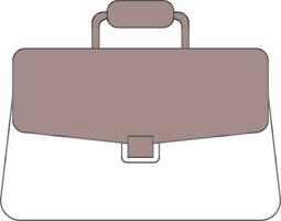 Briefcase Icon In Grayish Red And White Color. vector
