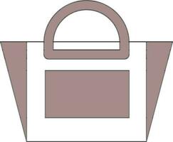 Grayish Red And White Color Handbag Icon. vector