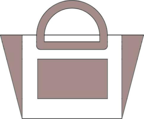 Grayish Red And White Color Handbag Icon.