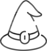 Witch Hat Line Art Icon in Flat Style. vector