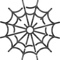 Illustration of Cobweb Icon in Black Line Art. vector