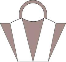 Carry Bag Icon In Grayish Red And White Color. vector