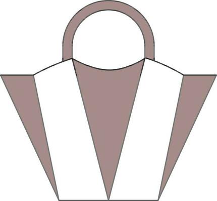 Carry Bag Icon In Grayish Red And White Color.