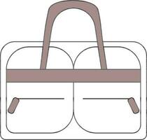 Modern Handbag Icon In Flat Style. vector