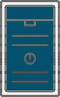 Computer CPU Icon in Blue Color. vector