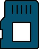 Memory or SD Card Icon in Blue And White Color. vector