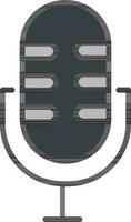 Microphone Icon or Symbol in Grey Color. vector