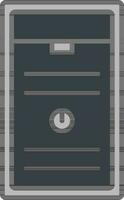Computer CPU Icon in Grey Color. vector