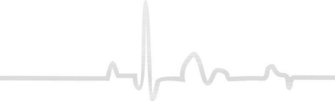 Heart rhythm in gray color. vector