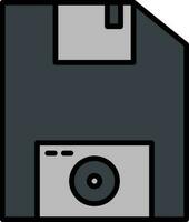 Floppy Disk Icon or Symbol in Grey Color. vector