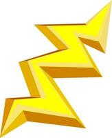 3D lightning in yellow color. vector