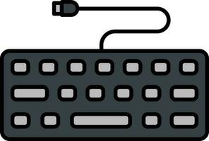 plano estilo teclado icono en gris color. vector