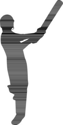 Character of silhouette batsman.