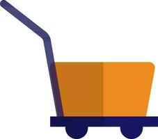 Flat style blank shopping cart. vector