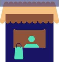 compras Tienda en plano estilo. vector