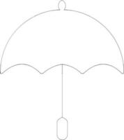 Isolated umbrella in black line art. vector