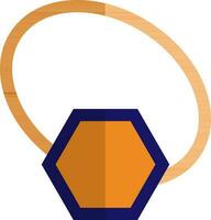 azul y naranja anillo icono. vector