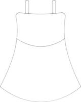 Black line art illustration of a dress. vector