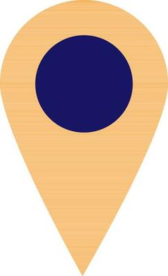 Blue and orange map pointer.