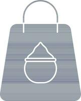 Vector Illustration Of Shopping Bag In Blue And White Color.