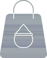 Vector Illustration Of Shopping Bag In Blue And White Color.