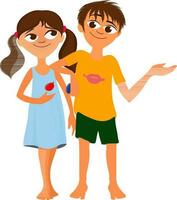 Character of little boy and girl. vector