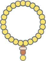Beads Garland Icon Or Symbol In Yellow Color. vector