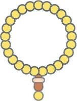 Beads Garland Icon Or Symbol In Yellow Color. vector