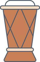 Flat Style Drum Icon Or Symbol In Brown Color. vector