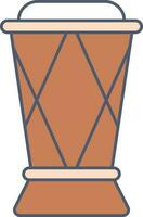 Flat Style Drum Icon Or Symbol In Brown Color. vector