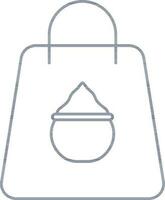 Linear Style Shopping Bag Icon Or Symbol. vector