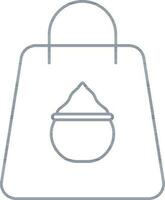 Linear Style Shopping Bag Icon Or Symbol. vector