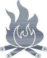 Bonfire Icon Or Symbol In Blue And White Color. vector