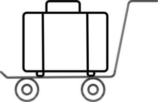 Luggage Cart or Trollley sign or symbol. vector