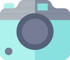 Blue Camera Icon Or Symbol In Flat Style. vector